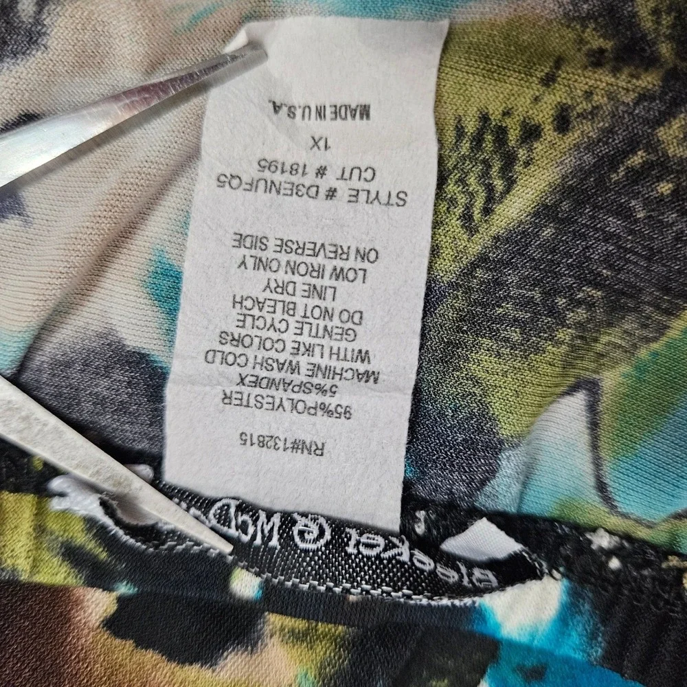 Vintage Y2K Forest Fairy Bleeker & McDougal Womens 1X Print Midi Skirt Bias Cut